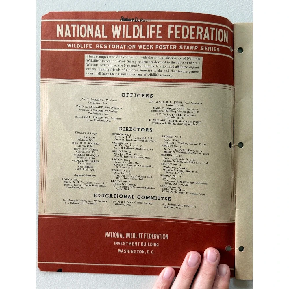 National Wildlife Restoration Poster Stamp Album 1938 1939 Complete